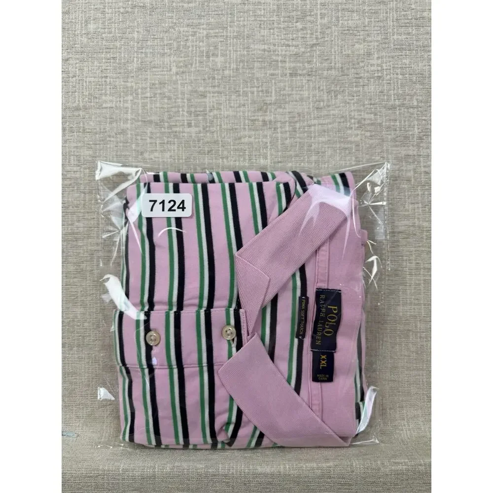 Polo Ralph Lauren Pima Soft Touch Polo Shirt Men’s XXL Pink Striped Cotton